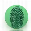 Iconiță cu amprentă digitală și setări, simbolizând personalizarea bazată pe biometrie